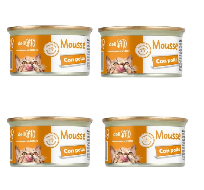 Mousse para Gatos de pollo Gourmet caja 4 x 57gr