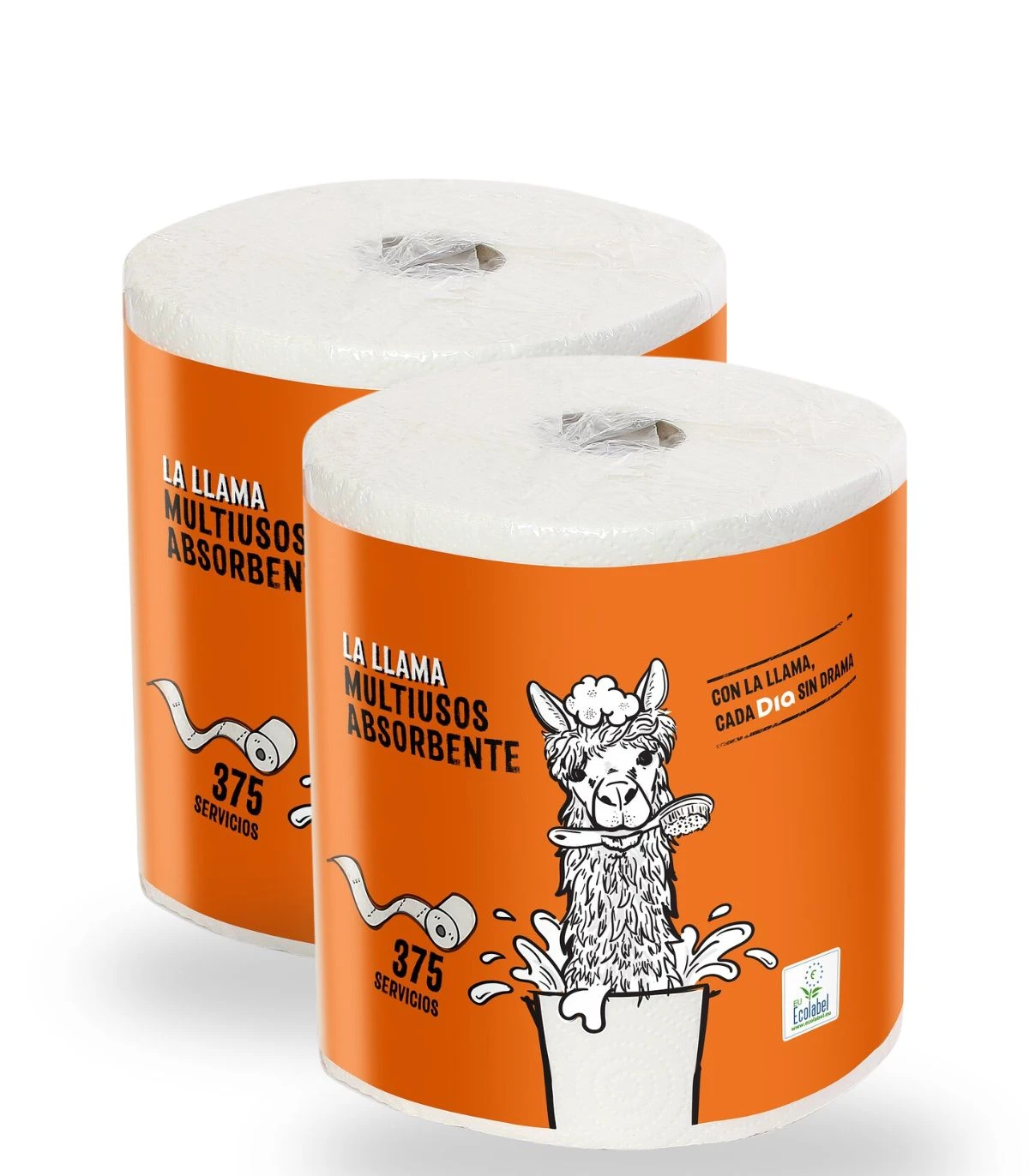 LA LLAMA Pack 2 Papel Multiusos Absorción 375 servicios x 2 rollo