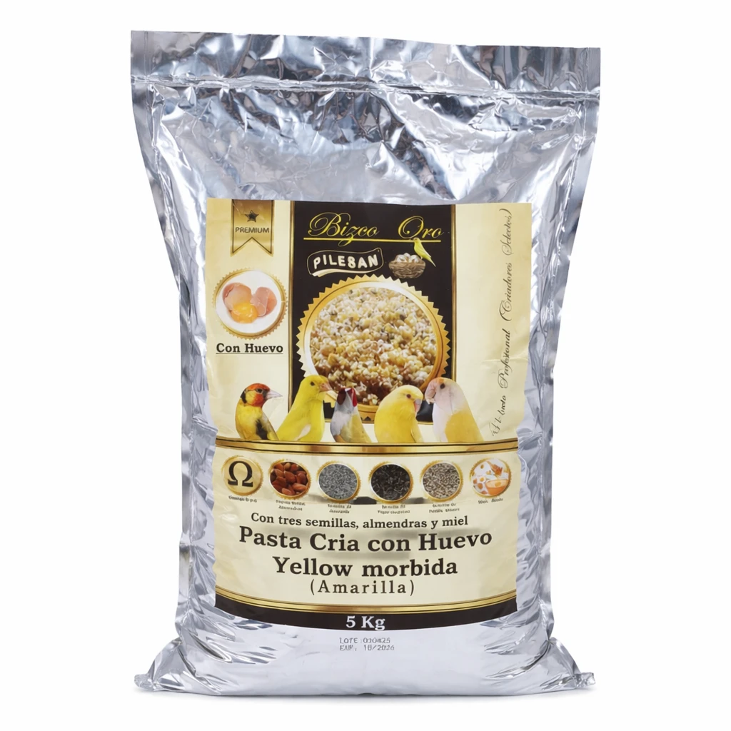 PILESAN Pasta de Cría Amarilla Mórbida para Canarios Saco 5 kg