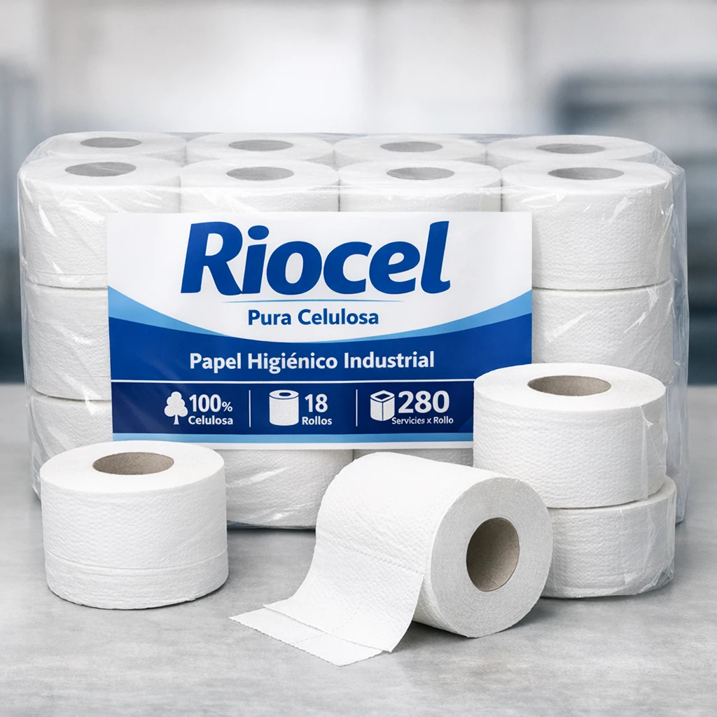 Riocel Papier Toilette Industriel Pure Cellulose 18 Rouleaux 280 Utilisations