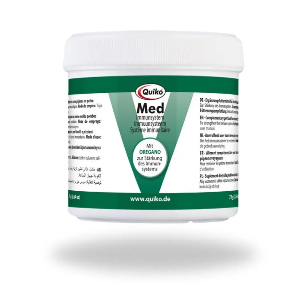 Antibacteriano natural QUIKO MED polvo, para todo tipo de aves bote 250 gr