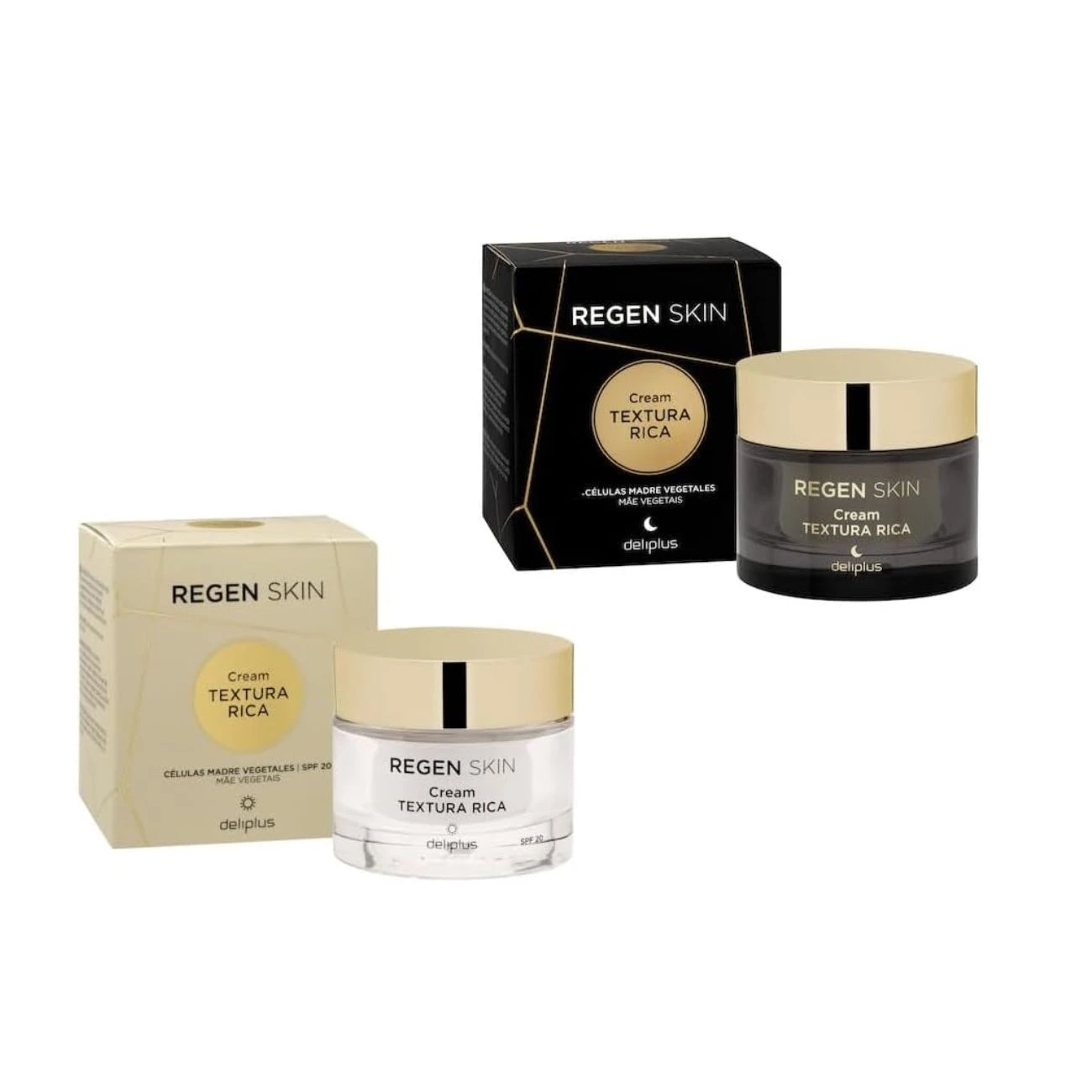 Deliplus Pack Regen Skin Crema Facial Día SPF 20 y Crema Facial Noche Textura Rica 2 x 50 ml