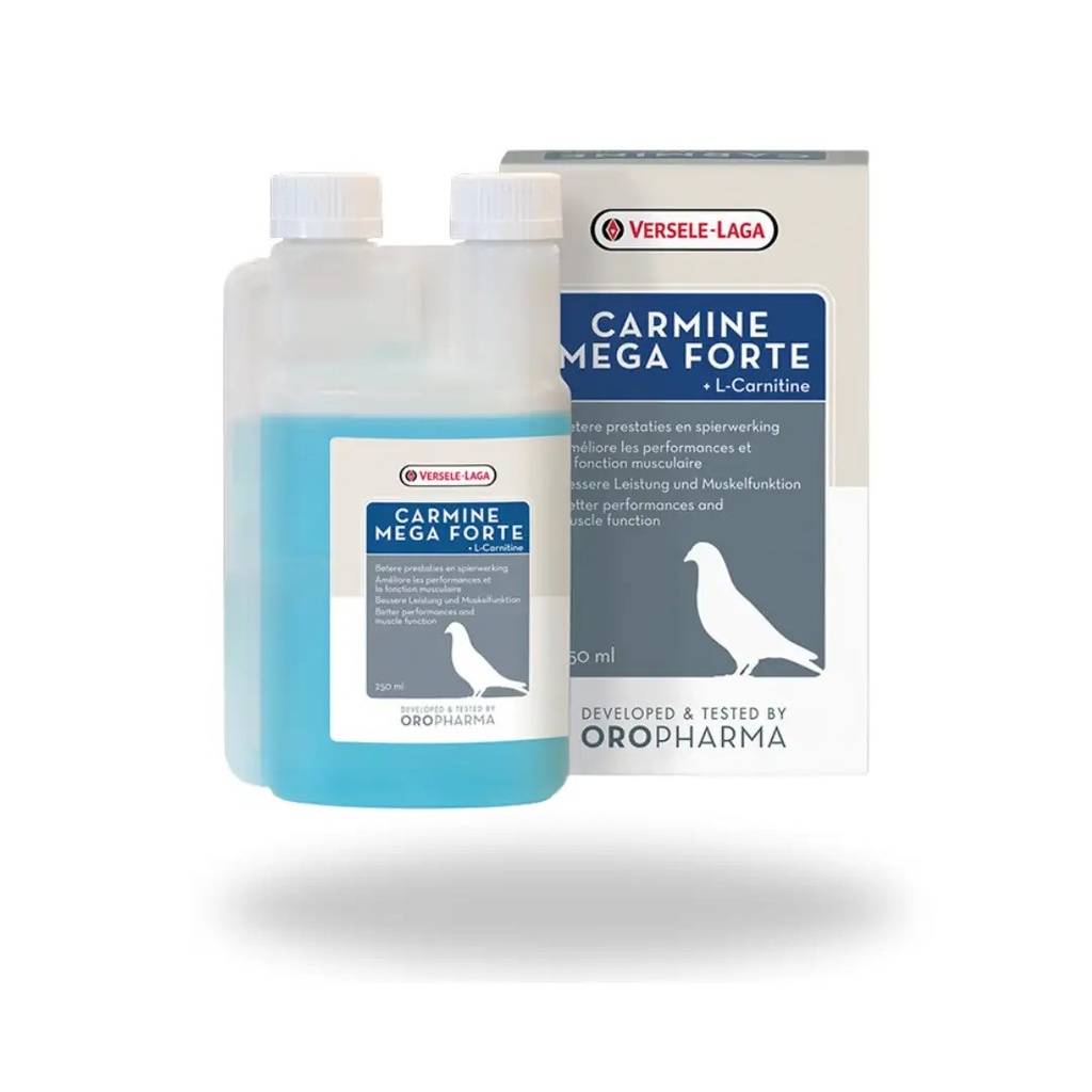 Energizante para palomas CARMINE L CARITINE VERSELE LAGA OROPHARMA 250 ML