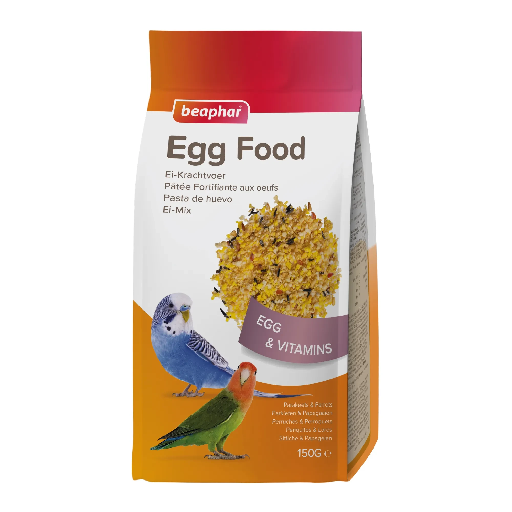 Beaphar Pasta de Huevo para Periquitos, Agapornis y Cotorras 150 g