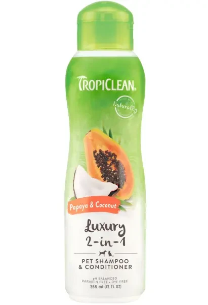 Tropiclean Champu Y Acondicionador 2en1 Papaya Coco 355 Ml para Perros