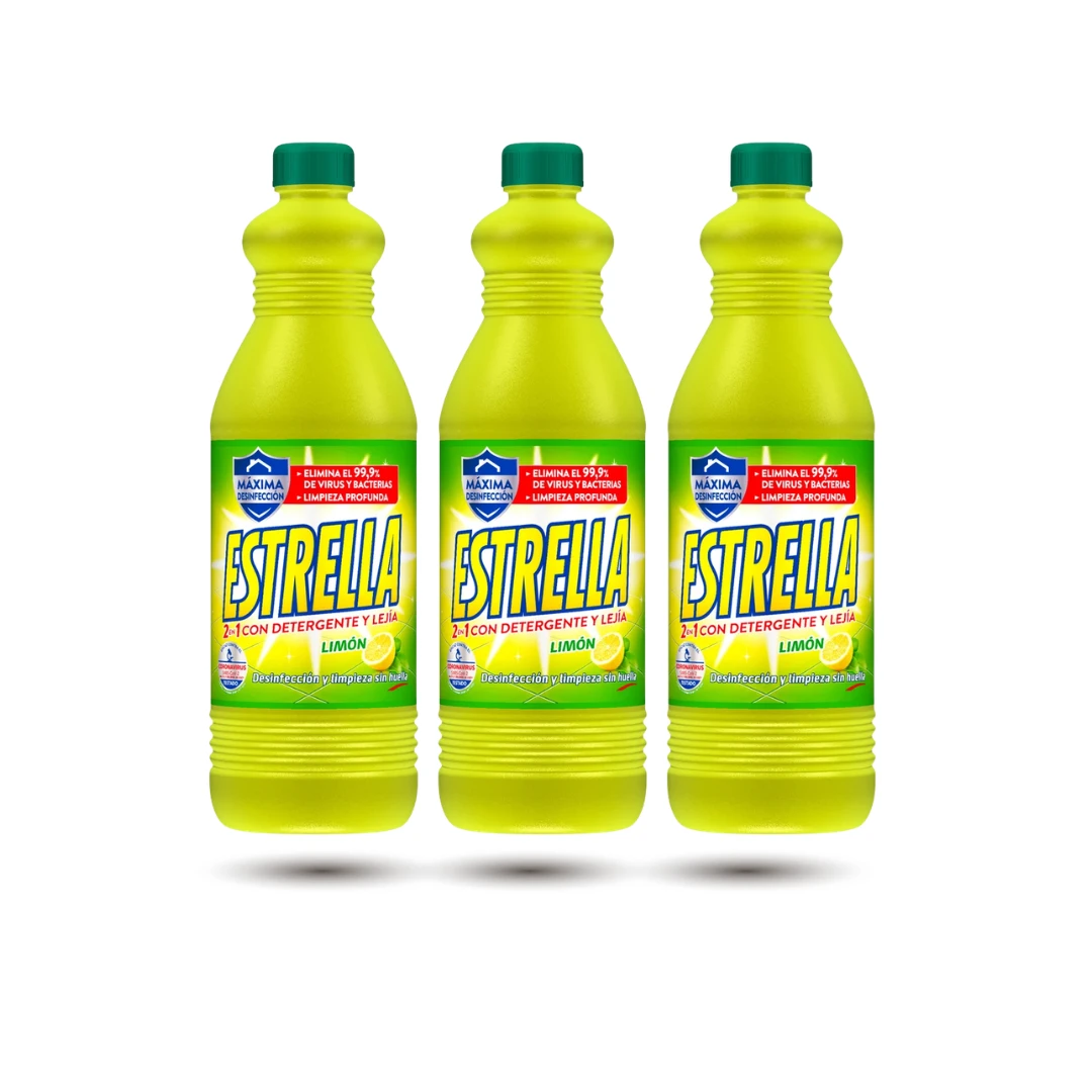 Estrella Lejía con Detergente Aroma Limón 3 x 1,43 L