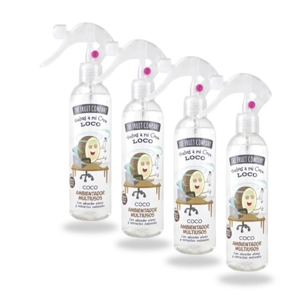 Ambientador Spray Multiusos THE FRUIT COMPANY COCO, Pack 4 uds x 250 ml
