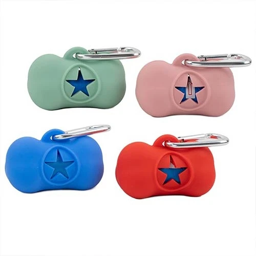 Dispensador de bolsas Hueso Silicona Rosa para Perros