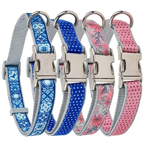 Collar Glam Mosaic y Floral DOTS ROSA - 1x20-35cm para Perros de Ibáñez