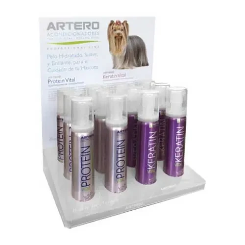Artero Expositor Protein y Keratin 12ud Producto de Belleza y Cuidado para Perros y Gatos