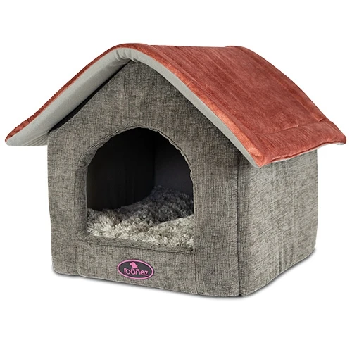Casita Tejas Rojas Cama para Perros y Gatos