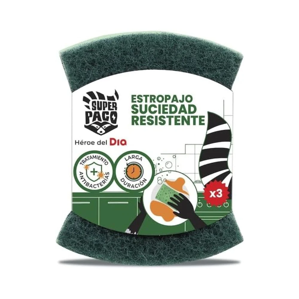 Dia Super Paco Estropajo Suciedad Resistente 3 uds