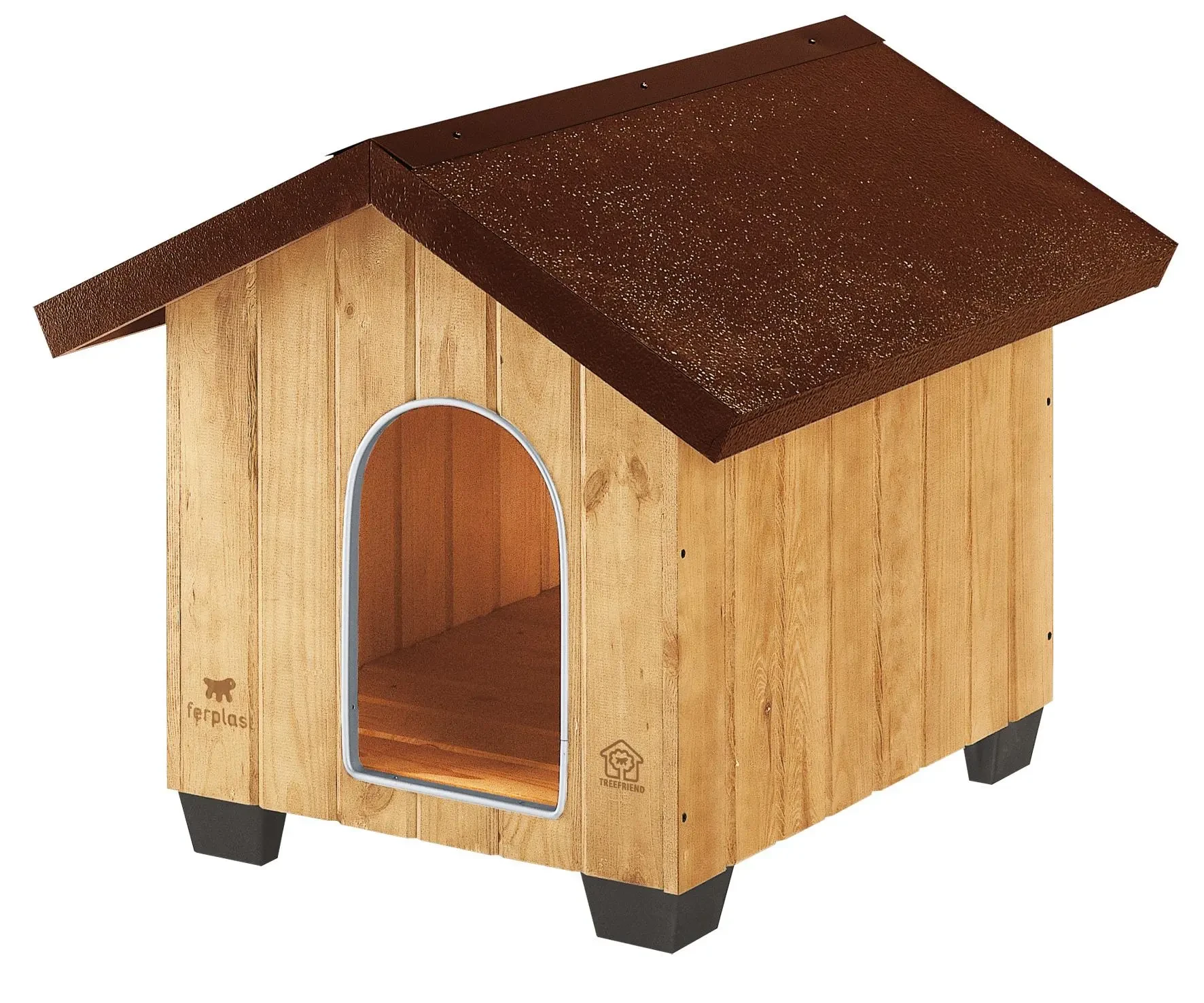 Ferplast Caseta Exterior Madera Domus Medium 73x85x67,5 Cm para Perros