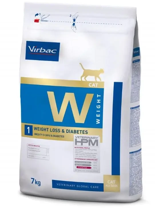 Virbac Hpm Control de Peso Loss Diabetes W1 Pienso para Gatos 7KG