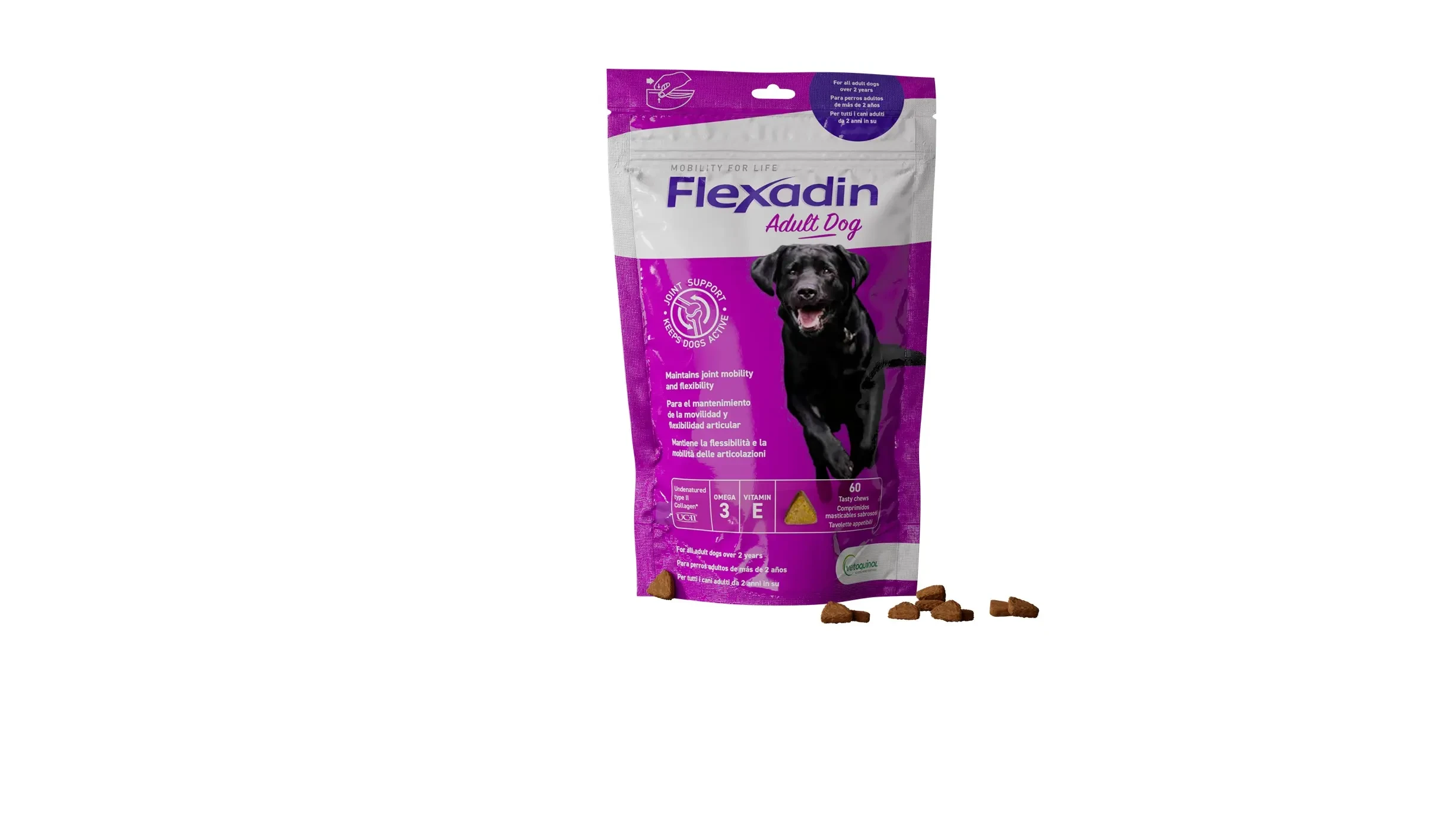 Vetoquinol Flexadin Perros Adultos 60cpd Suplemento para Perros