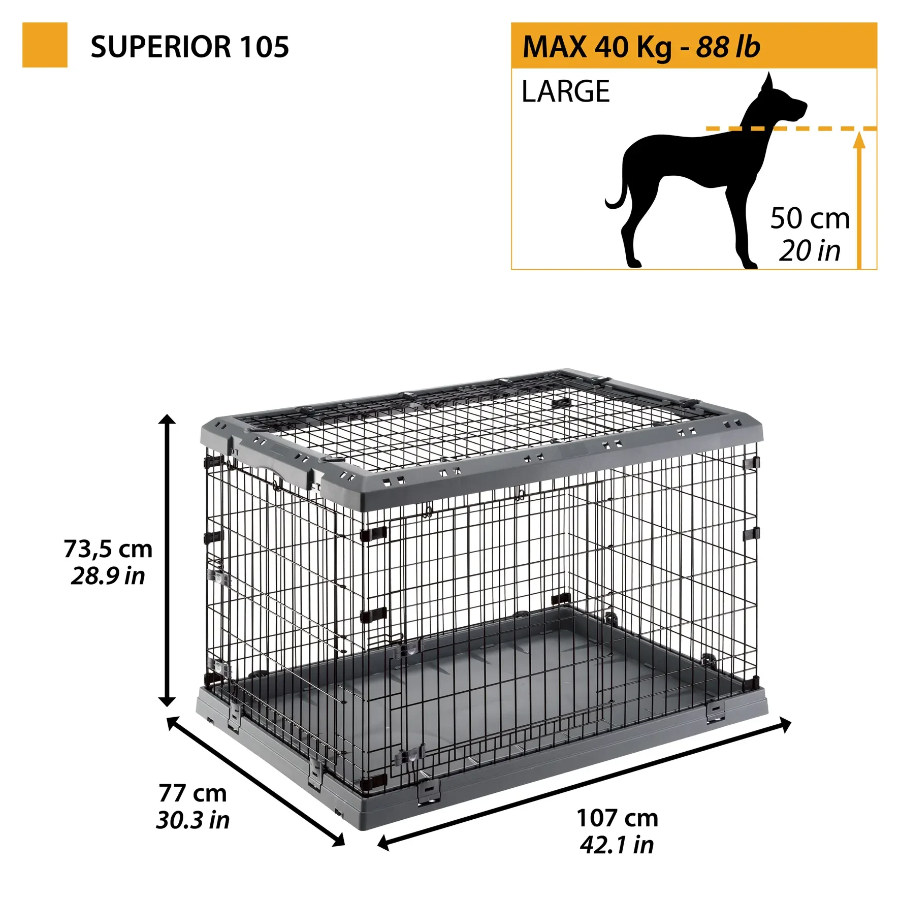 Ferplast Jaula Superior 105 Transportín para Perros
