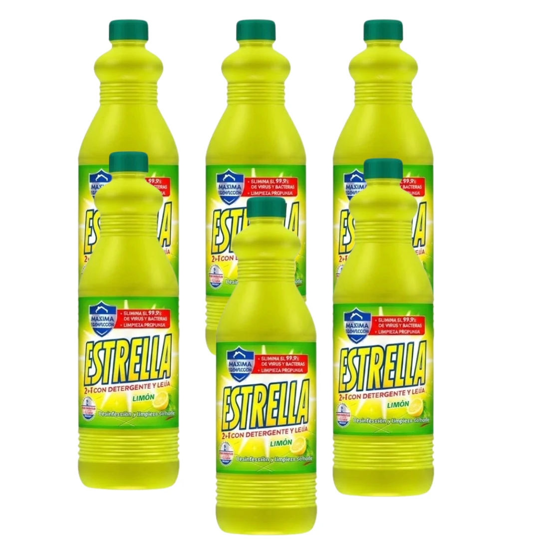 Estrella Lejía con Detergente Aroma Limón 6 x 1,43 L