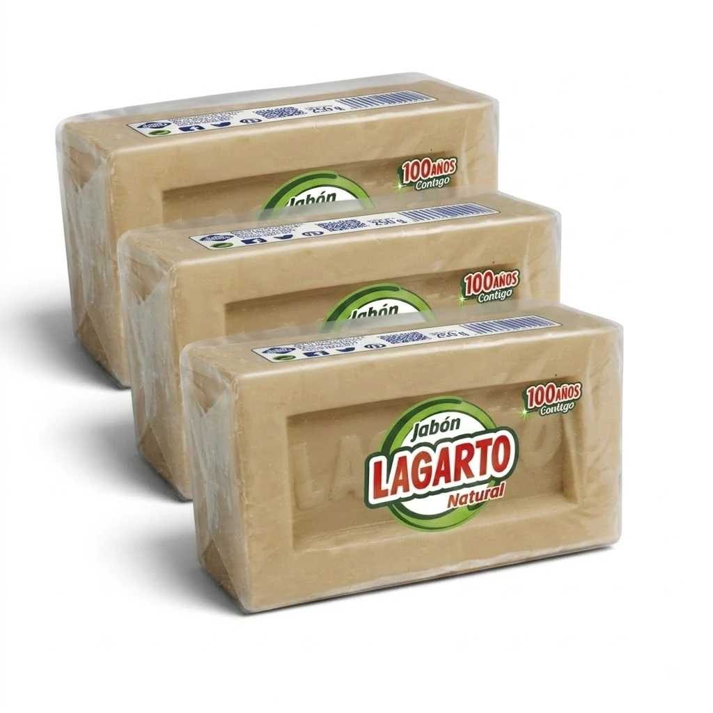 Lagarto Lote de 3 Pastillas de Jabón Natural 250 g