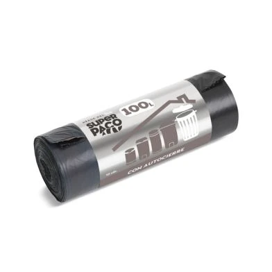 [DIA-222] DIA SUPER PACO bolsa de basura con autocierre comunidad 100 lt rollo 10 ud