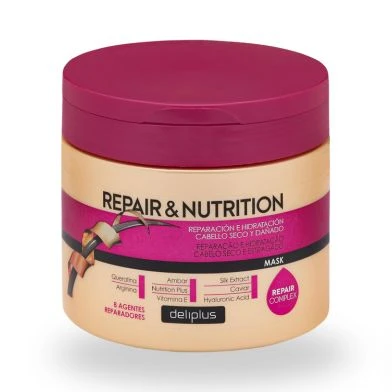 [MC-27] Deliplus Mascarilla Repair & Nutrition cabello seco y dañado con 8 agentes reparadores