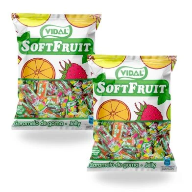 [VIDALFRUIT2] Pack 2 SoftFruit bolsa, 2 x 1 kg Caramelos masticables de frutas