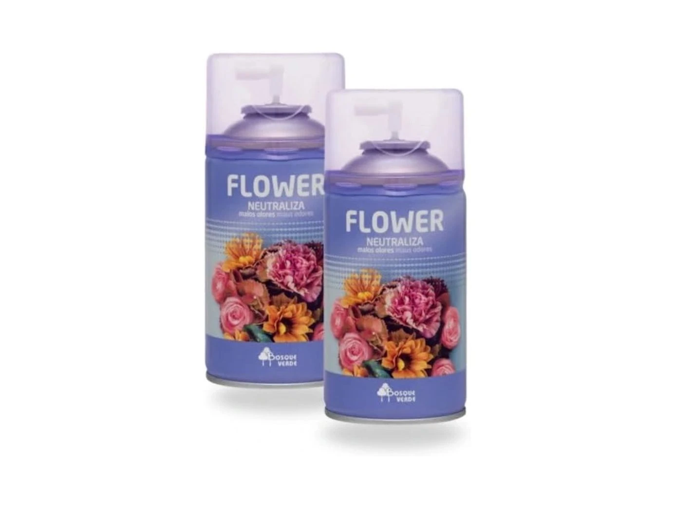 [MC-314] Bosque Verde Recambio Ambientador Automático Flower, Neutraliza Olores, 250 ml, Pack de 2 Unidades