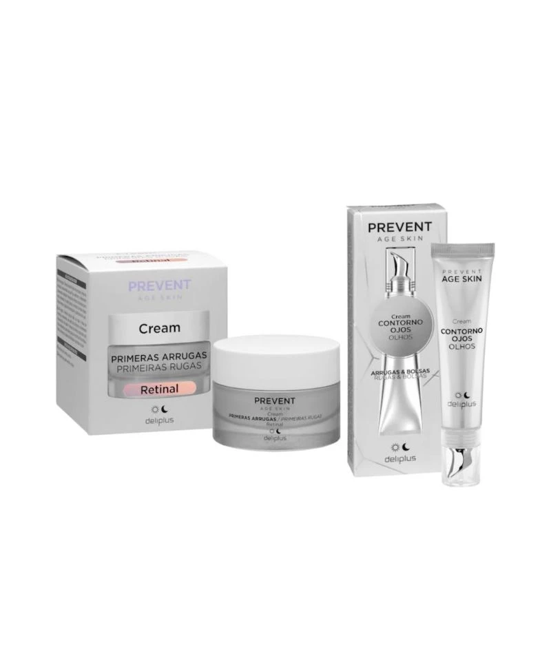 [MC-35] Deliplus Pack Anti-Edad Prevent Age Skin Crema Facial Retinal + Contorno de Ojos Bolsas y Ojeras 50 ml + 15 ml