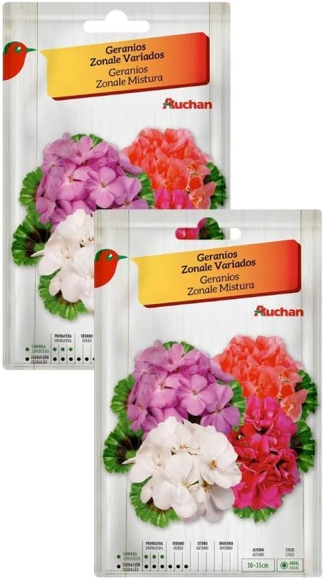 [ALCM18] Semillas de Geranios Zonale Colores Variados Pack 2 Sobres
