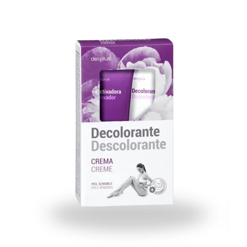 [MCD-115] Deliplus Crema Decolorante para Rostro y Cuerpo Piel Sensible con Activadora y Espátula 150 ml