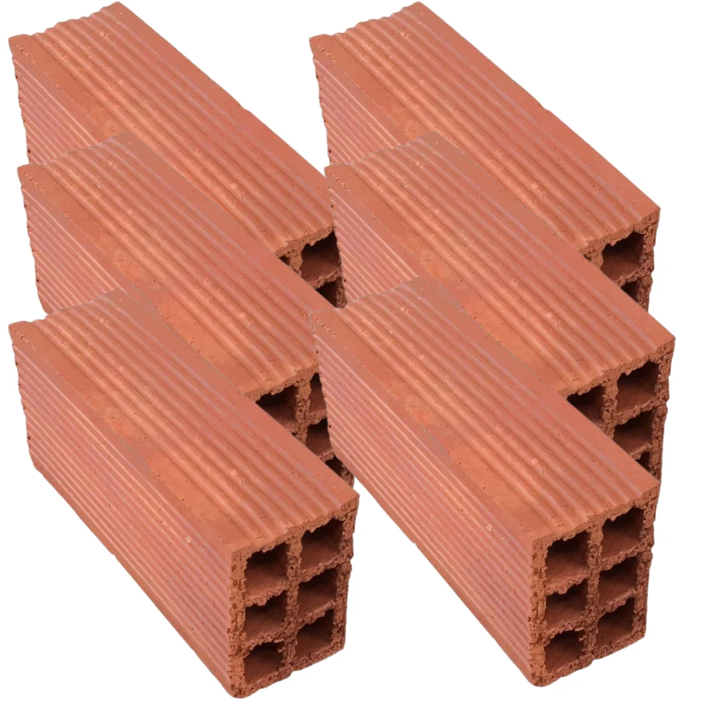 [16032026] Pack 6 Ladrillos Huecos Dobles Cerámicos para Tabiques y Manualidades 23,5x10,7x12 cm