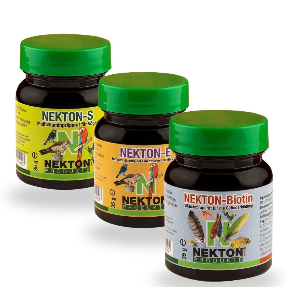 [NK123] NEKTON Lote de Vitaminas para Aves con Nekton Bio, Nekton S y Nekton E 35 g