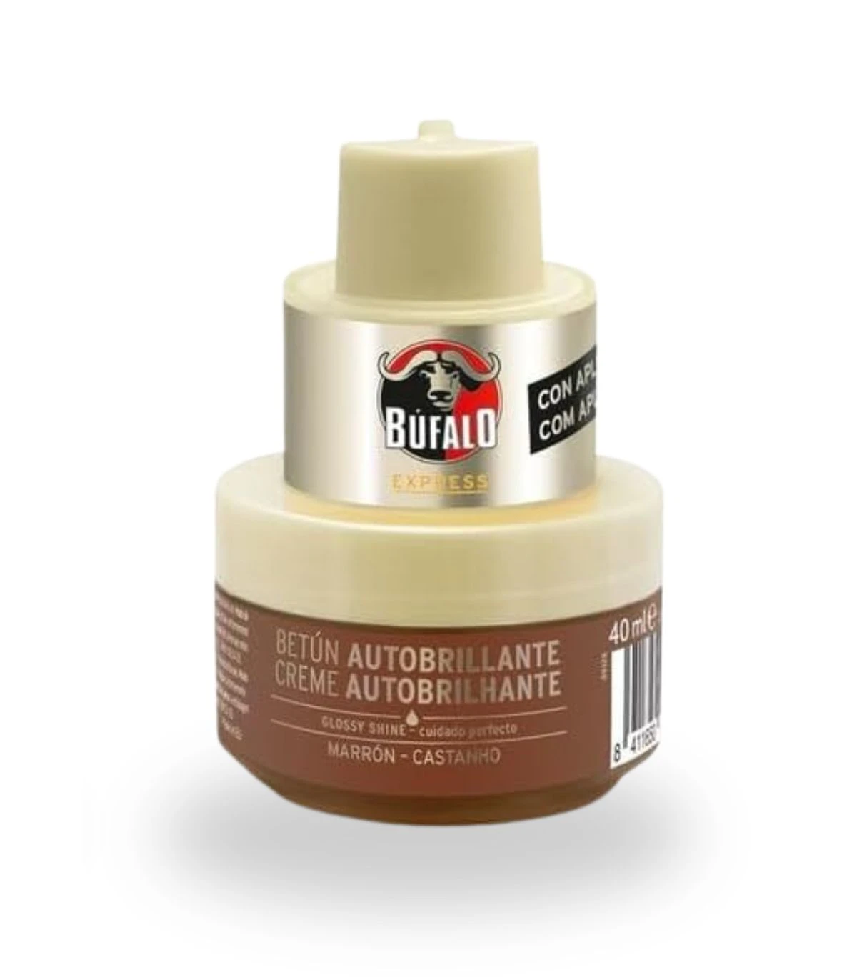 [ALC4001] BÚFALO Crema con aplicador para calzado marrón 40 mililitros