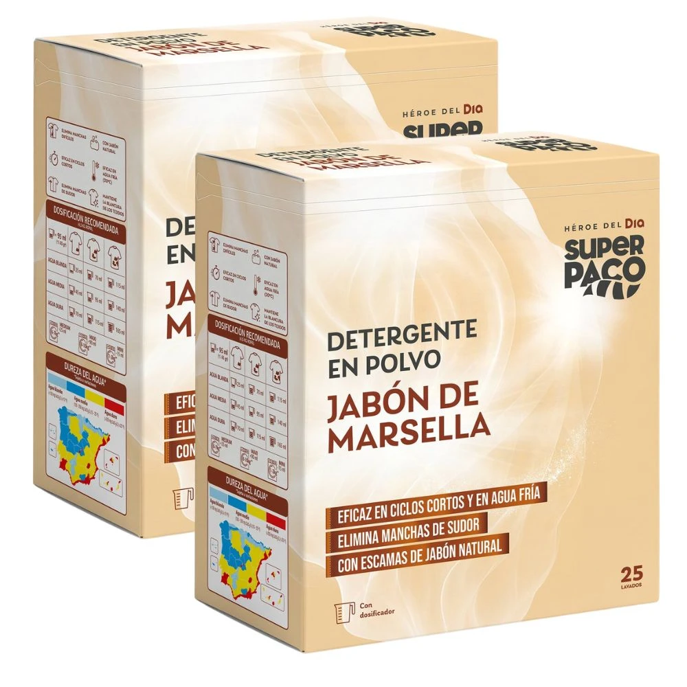 [DIA10623] Dia Super Paco Lote 2 Detergente Máquina Polvo Marsella 50 Lavados