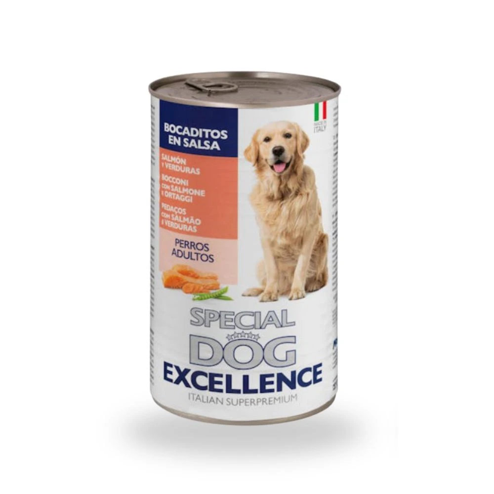 [MCD-L3] SPECIAL DOG Excellence Bocconcini in Salsa per Cane Adulto con Salmone e Verdure 1,23 kg Confezione da 6