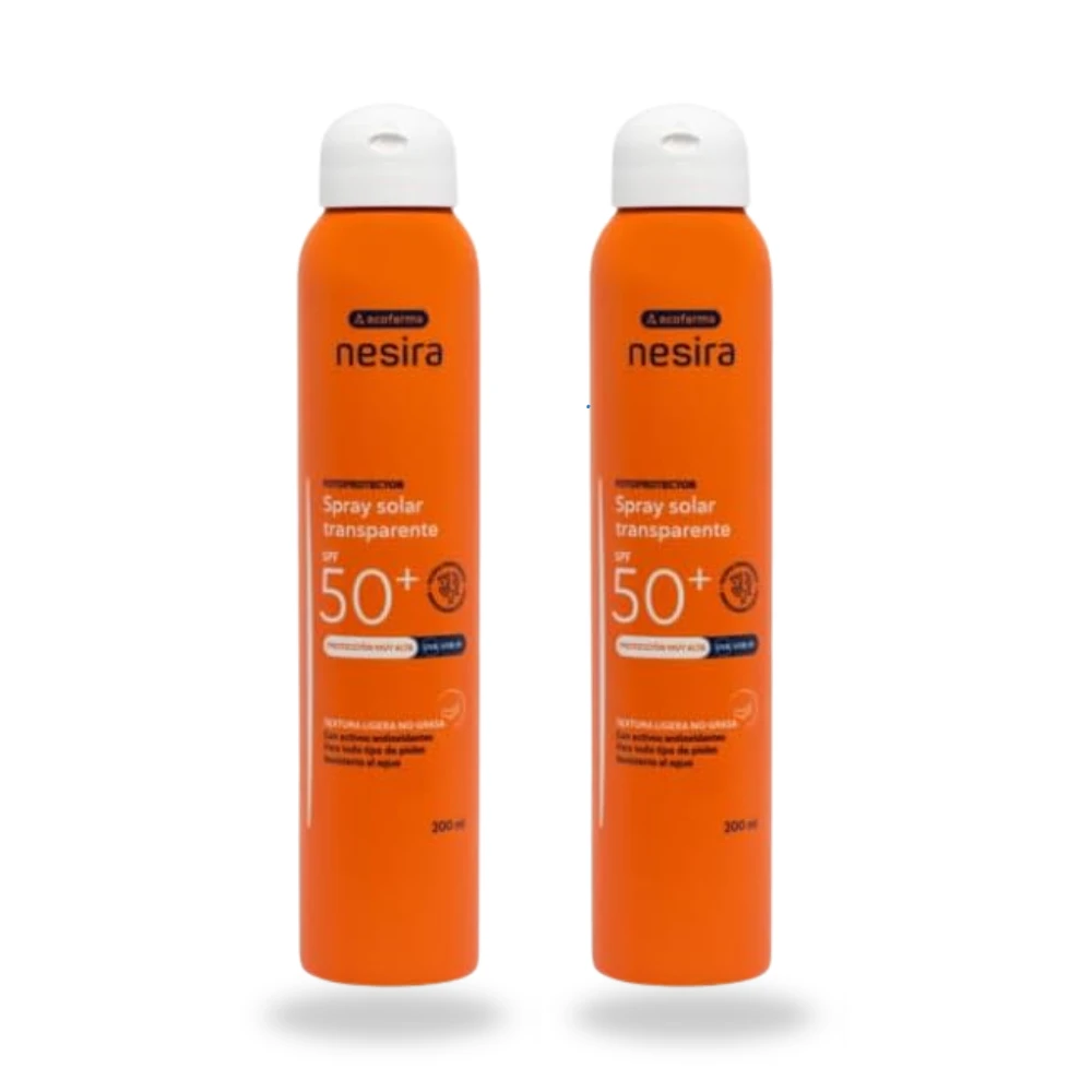 [10042026X2] Acofar Lote de 2 Nesira Spray Solar Transparente SPF50+ 200 ml x 2