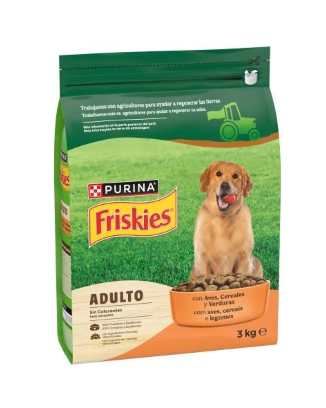 [1233866] pienso para perros adultos FRISKIES con ave y verduras bolsa 3 kg