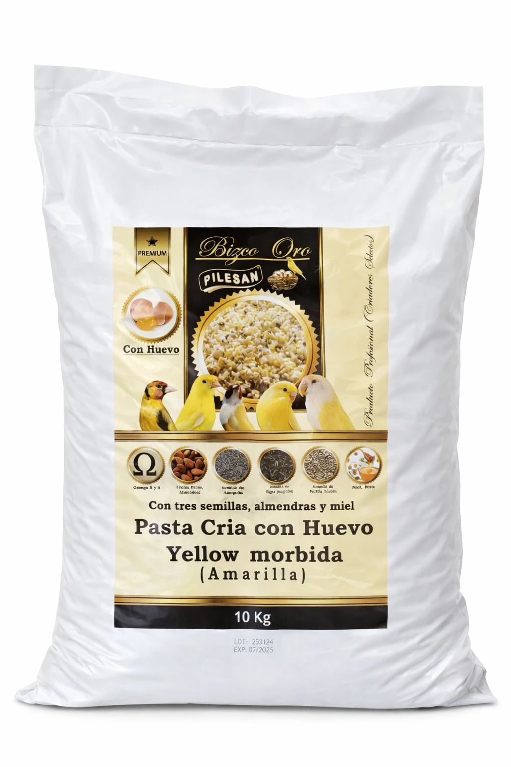 [10010840] PILESAN Pasta de Cría Amarilla Mórbida para Canarios Saco 10 kg