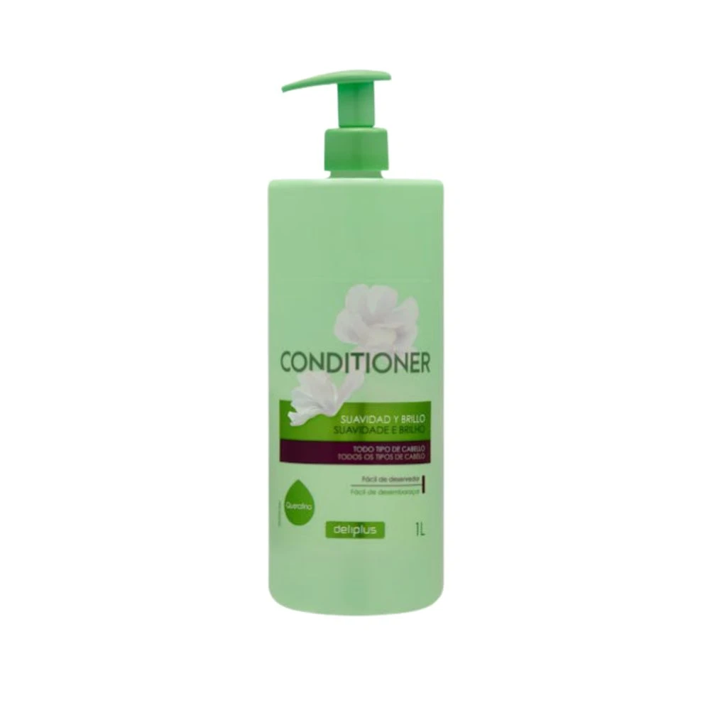 [MCD30696] Deliplus Acondicionador Suavidad y Brillo todo tipo de cabello con queratina 1 L