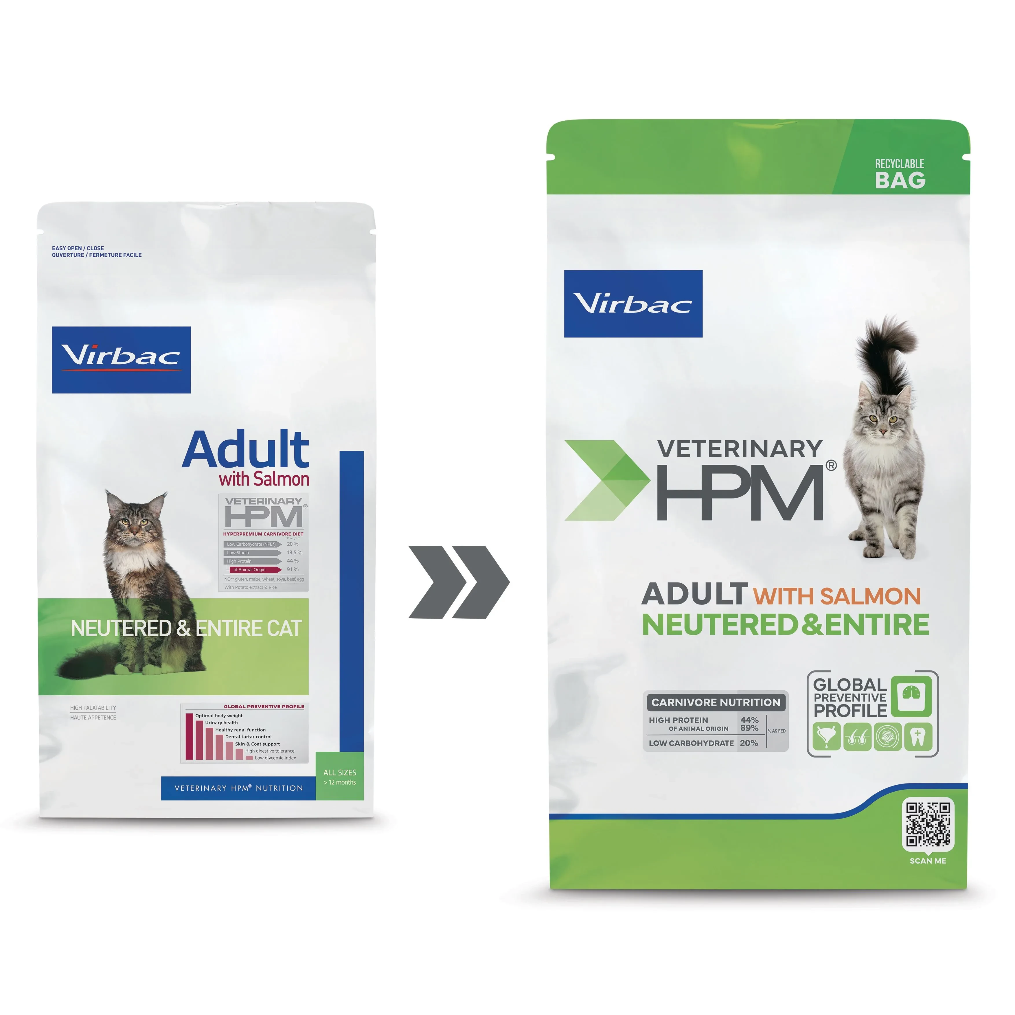 [AC360316] Virbac Veterinary Hpm Adulto Salmón Neutered & Entire Pienso para Gatos 12KG