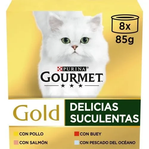 [12533110] Purina Gourmet Gold Multi Delicias Suculentas 12x Comida Húmeda para Gatos 8 X 85GR