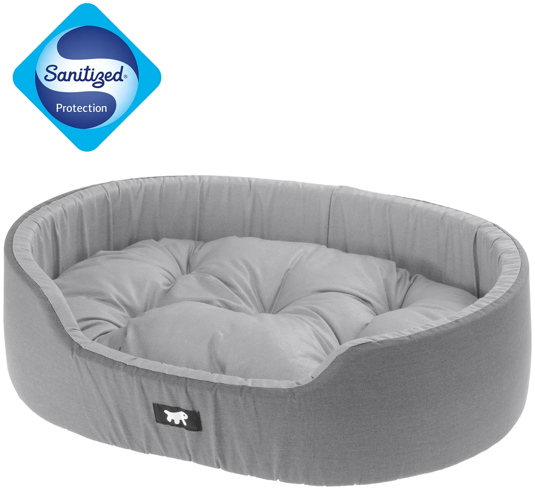 [F83348099] Ferplast Cama Dandy Gris 80 Sanitized (80x55x18cm) para Perros y Gatos