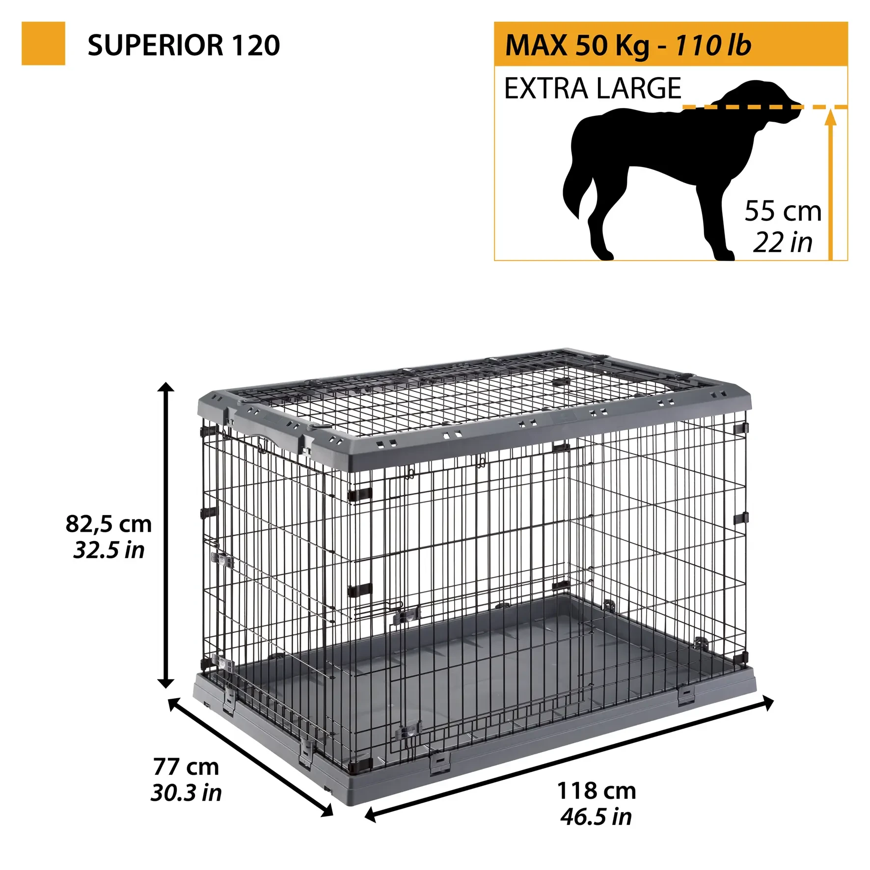 [F73190101] Ferplast Jaula Superior 120 Transportín para Perros