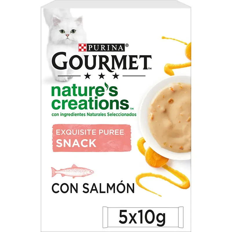 [12499981] Purina Gourmet Puree Salmón 11x5x10gr Comida Húmeda para Gatos 55 X 10GR